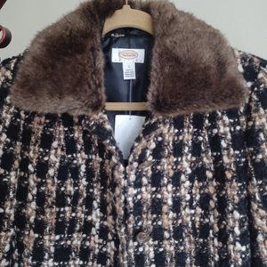 NWT Talbots wool jacket 2P Black/Brown multi